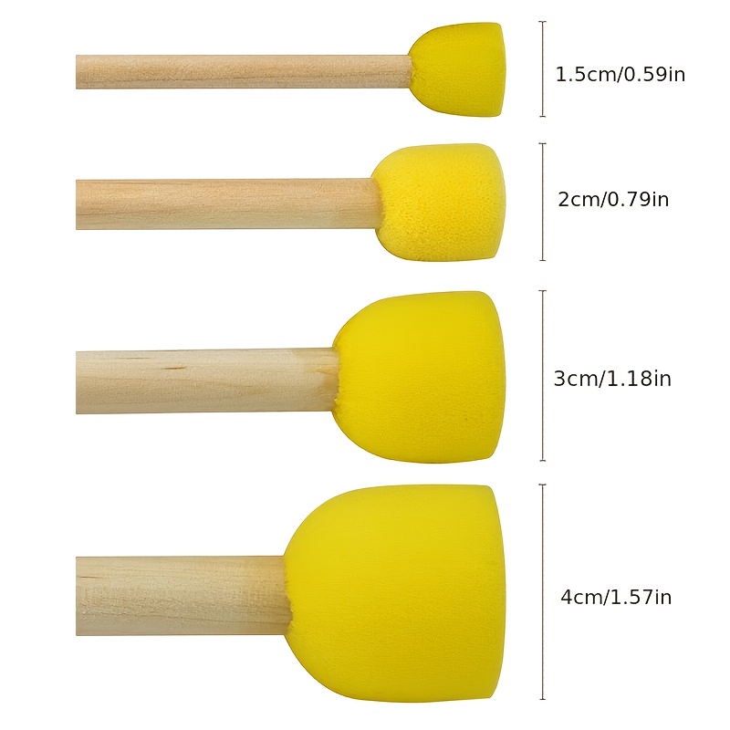 Set of 36pcs Round Sponge Professional Stamp Set, 4 Sizes for Art Projects