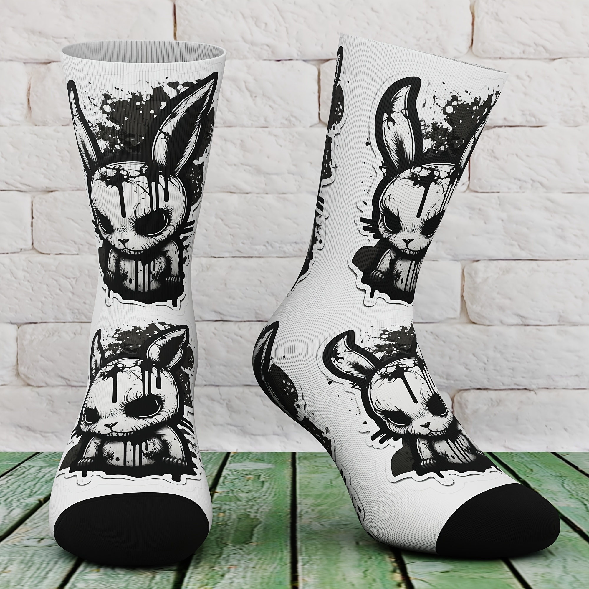 TEMU A Pair Of Unisex Socks Featuring Creative Designs, Fun And Stylish For Outdoor Activities, Comfortable And Breathable, Making A Unique Gift