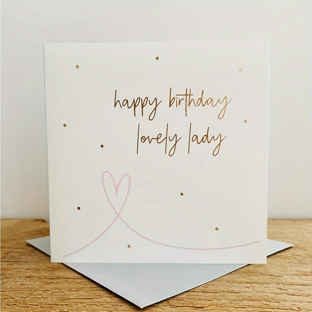 

happy Birthday Lovely Lady" Birthday Card With Envelope - Perfect For Best Friend Or Mother's Day