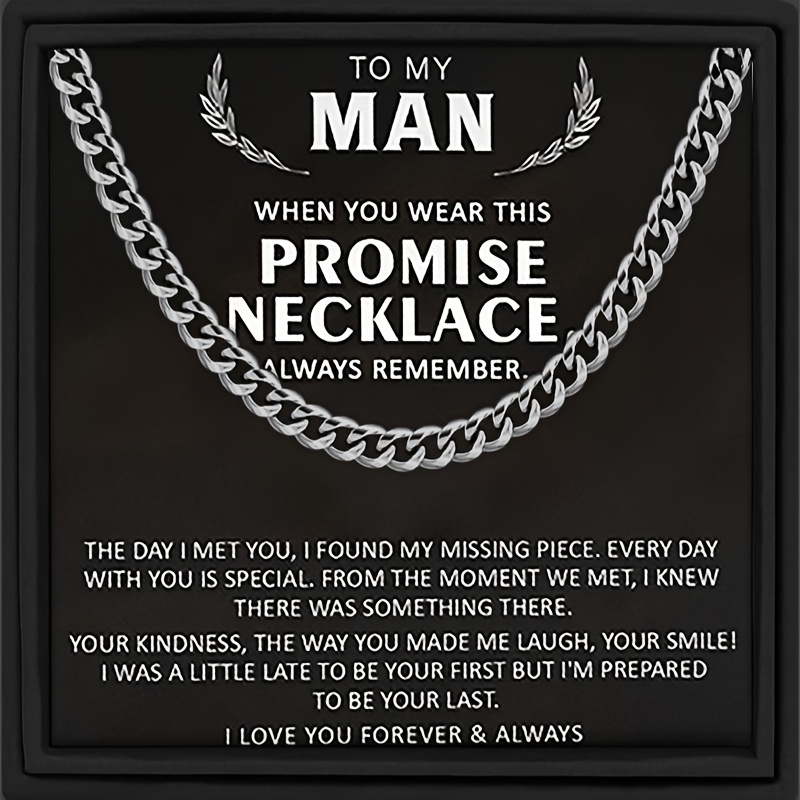 

To My Man Cuban Link Chain Necklace, Promise Necklace For Him, Husband Gift, Boyfriend Gift, Birthday Gift, Anniversary Gift, Christmas Gift