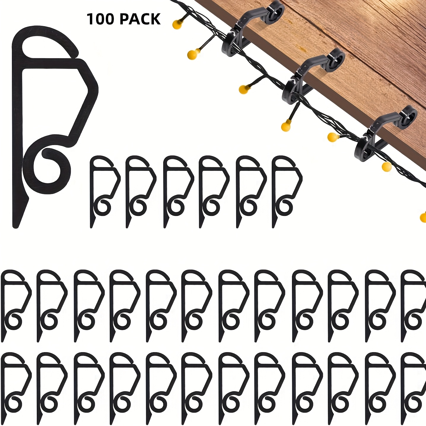 TEMU New Year Outdoor Lighting Hook Clips, White Clips For Hanging Outdoor Light Strings, Resistant Seasonal Outdoor Lighting Hooks, Clips Suitable