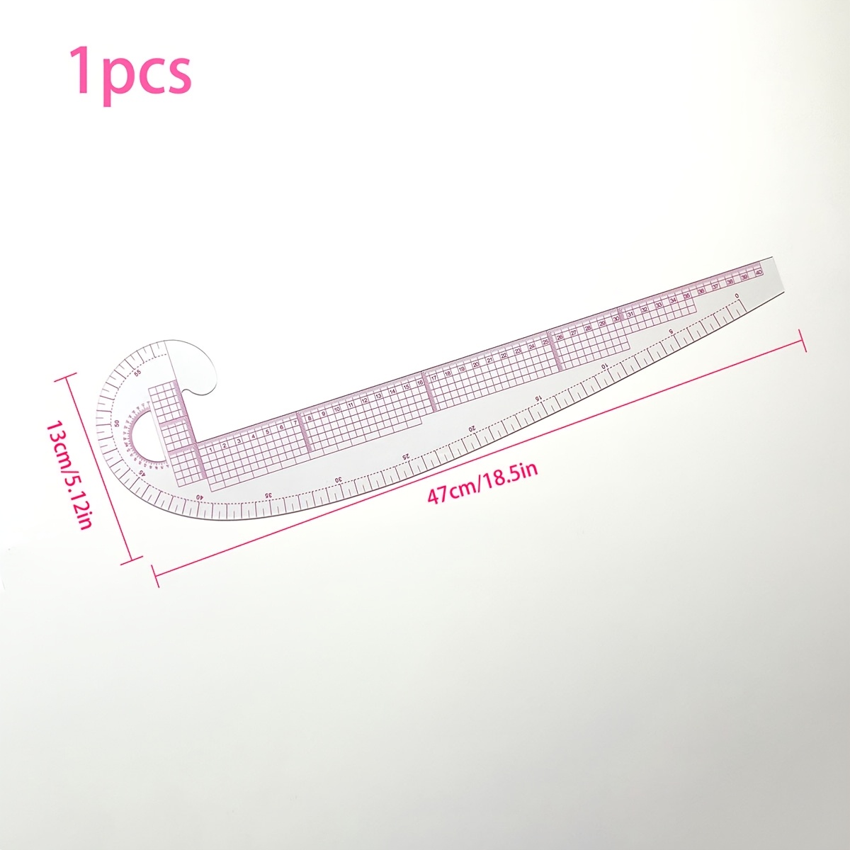 TEMU 1pc Multifunctional Curve Ruler 6501 Multifunctional Curve Ruler Placement Ruler Sewing Pattern Armhole Ruler Garment Pattern Tool, Suitable For