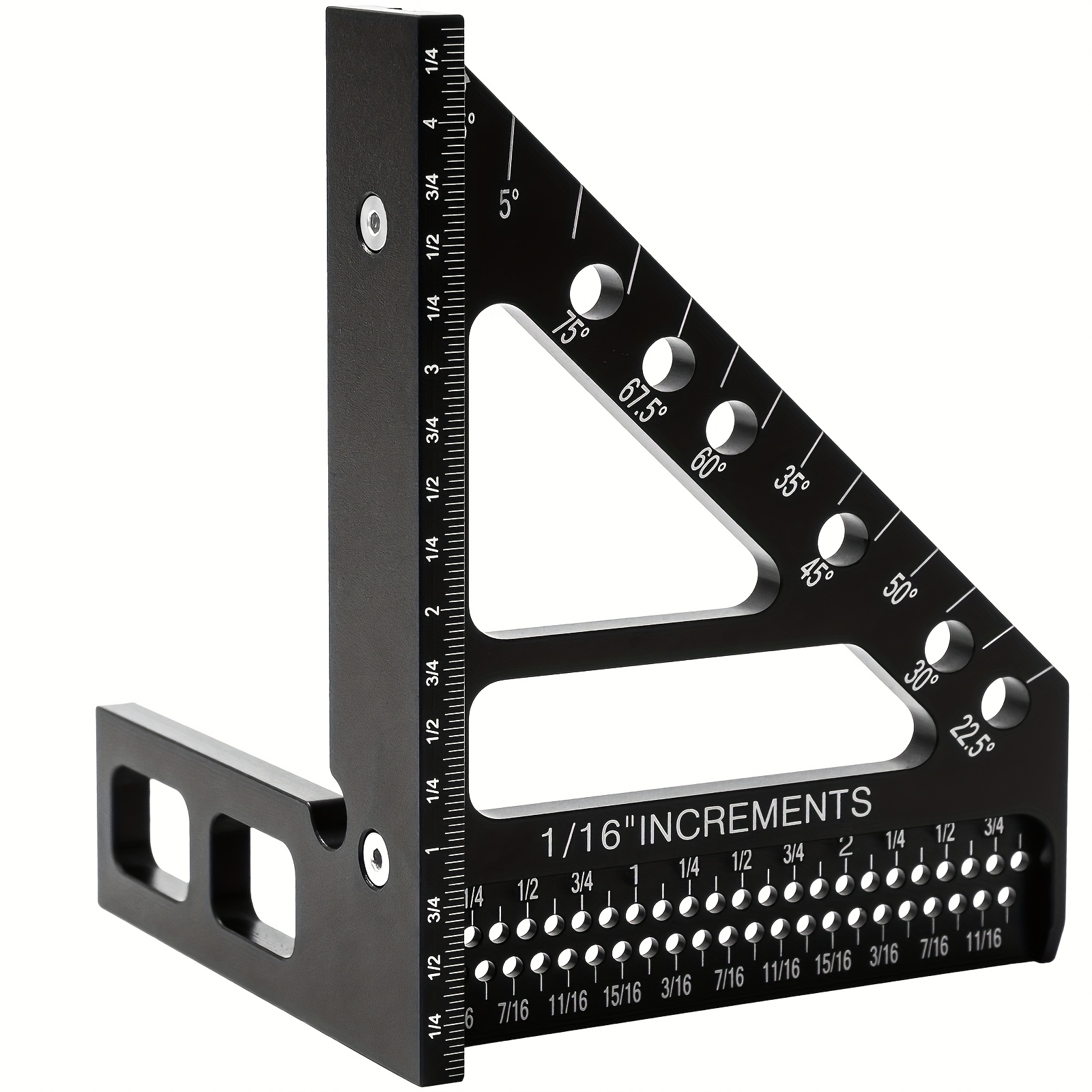 Triangular Hole Ruler, Woodworking Marking Ruler, Square Ruler, Angle Ruler, Marking Tool, Ruler, Multifunctional Right Angle Ruler