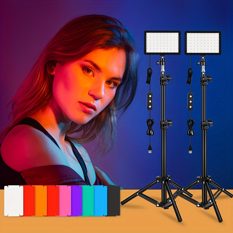 2 Dimmable LED Video Light with Tripod Stand outlet