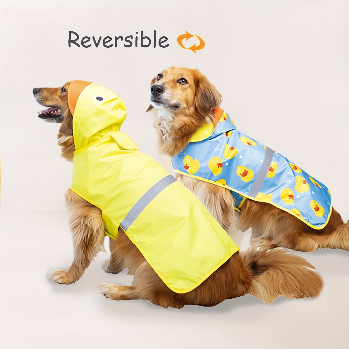 Yellow Raincoat FLMEI Dog Raincoat Hooded Poncho Light Transparent