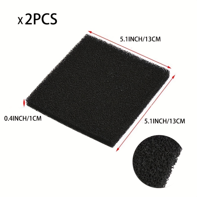 E-shop 2 Stück Schwarze Aktivkohle-Schaumstofffilterpads – Hochdichte Aktivkohlematerial, Offenzelliges Design für verbesserte Luftfiltration, Geruchs-