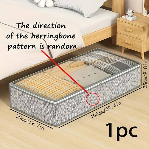 1pc bed bottom storage bag fully transparent with a large capacity for household used for storing clothes blankets toys in organizing wardrobes moving and storing 1 7pcs of clothes in a storage box