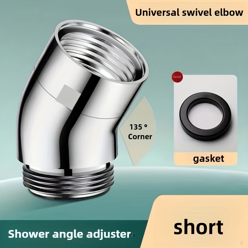 Image of Shower Angle Adjuster - Heavy-duty Handheld To Shower Converter With Swivel Elbow Fitting, Bath/shower System Attachment, (no Tools) For Or Handheld Spray - Durable
