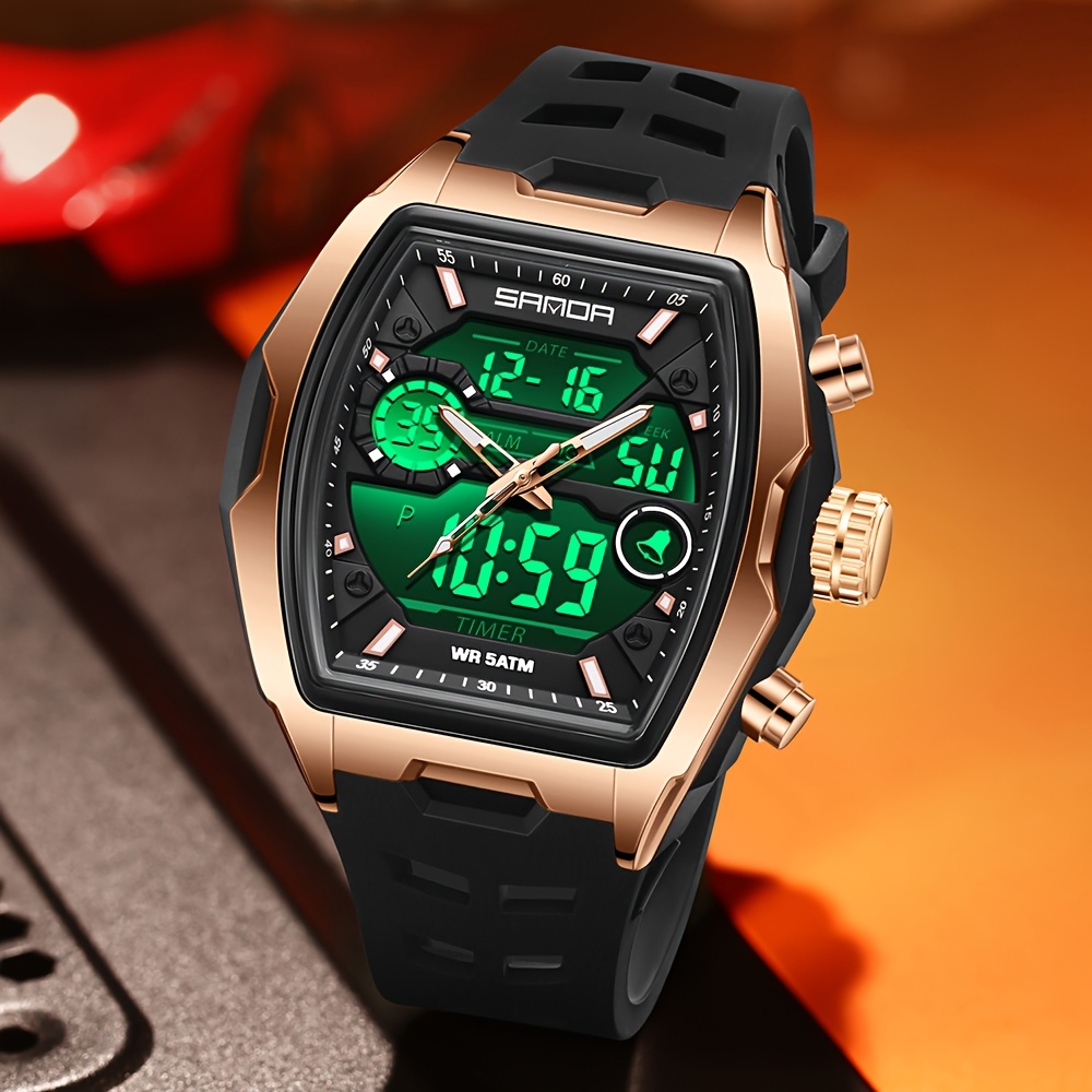 montre sport multifonction homme   - podomètre,  ,  , réveil, bracelet nylon, étanche - cadeau idéal pour les vacances 5