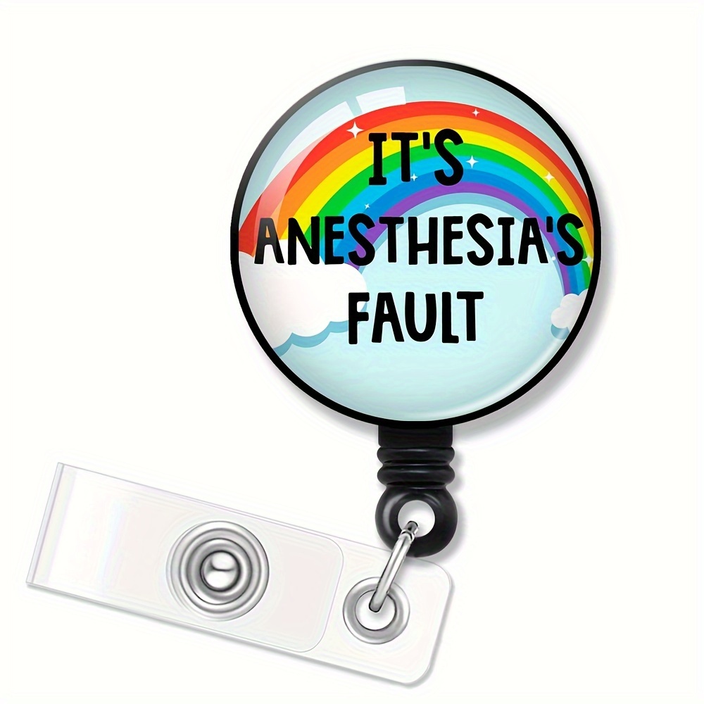 

Funny ' 's ' Retractable Badge Reel With Alligator Clip - Nurses, Doctors, Anesthesiologists & More - Abs Rainbow Id Holder Gift