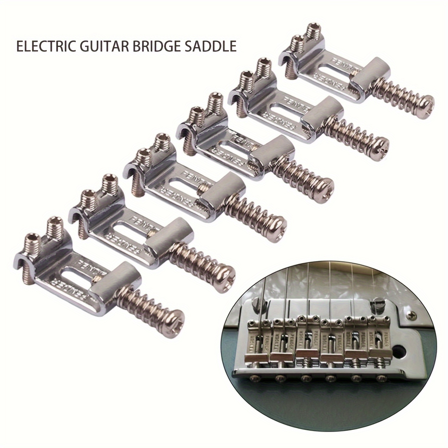 

6 Pieces Of Electric Guitar, Bridge, Strings, Strings, Strings, String Screws, Professional Accessories For Musical Instruments