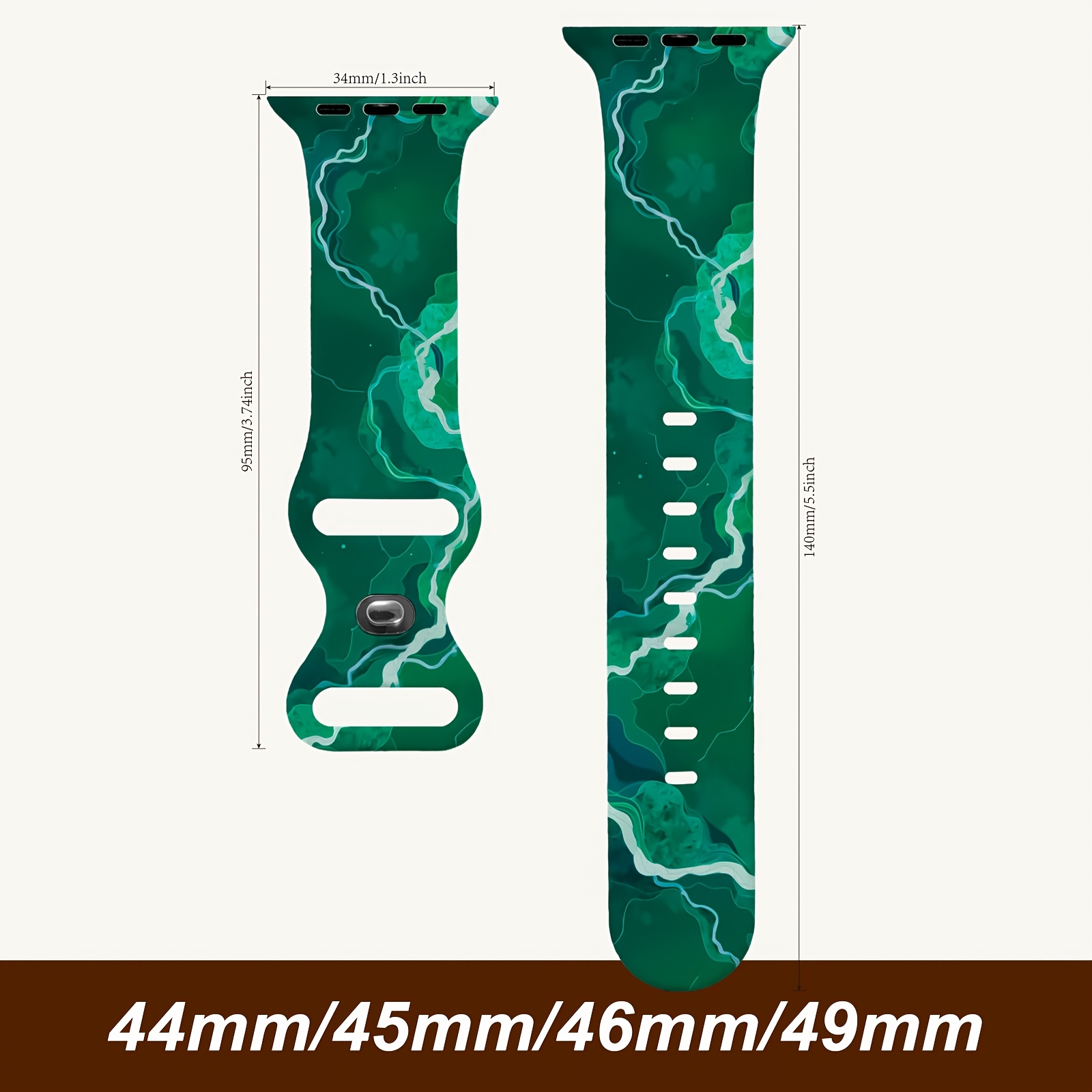 TEMU Силіконовий ремінець для APPLE Watch серій 4/5/6/7/8/9/10 SE1/2 Ultra1/2/3, , з швидкознімним механізмом, регульований, спортивний петлевий,