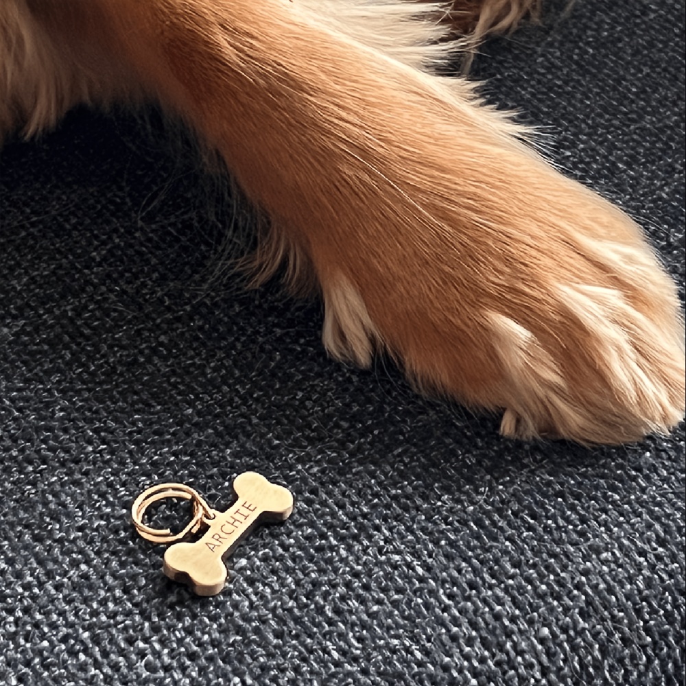 Custom Engraved Copper Bone Dog Tag: Personalized Pet Id, Gift For Puppy
