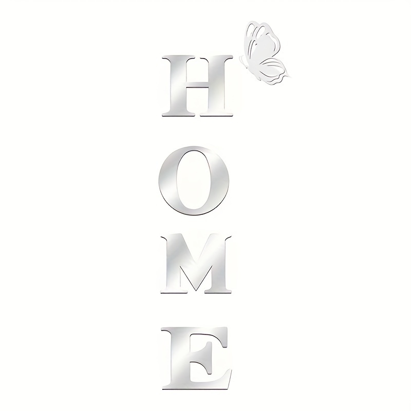 'HOME' Acrylic Mirror Set with Creative 3D Letters