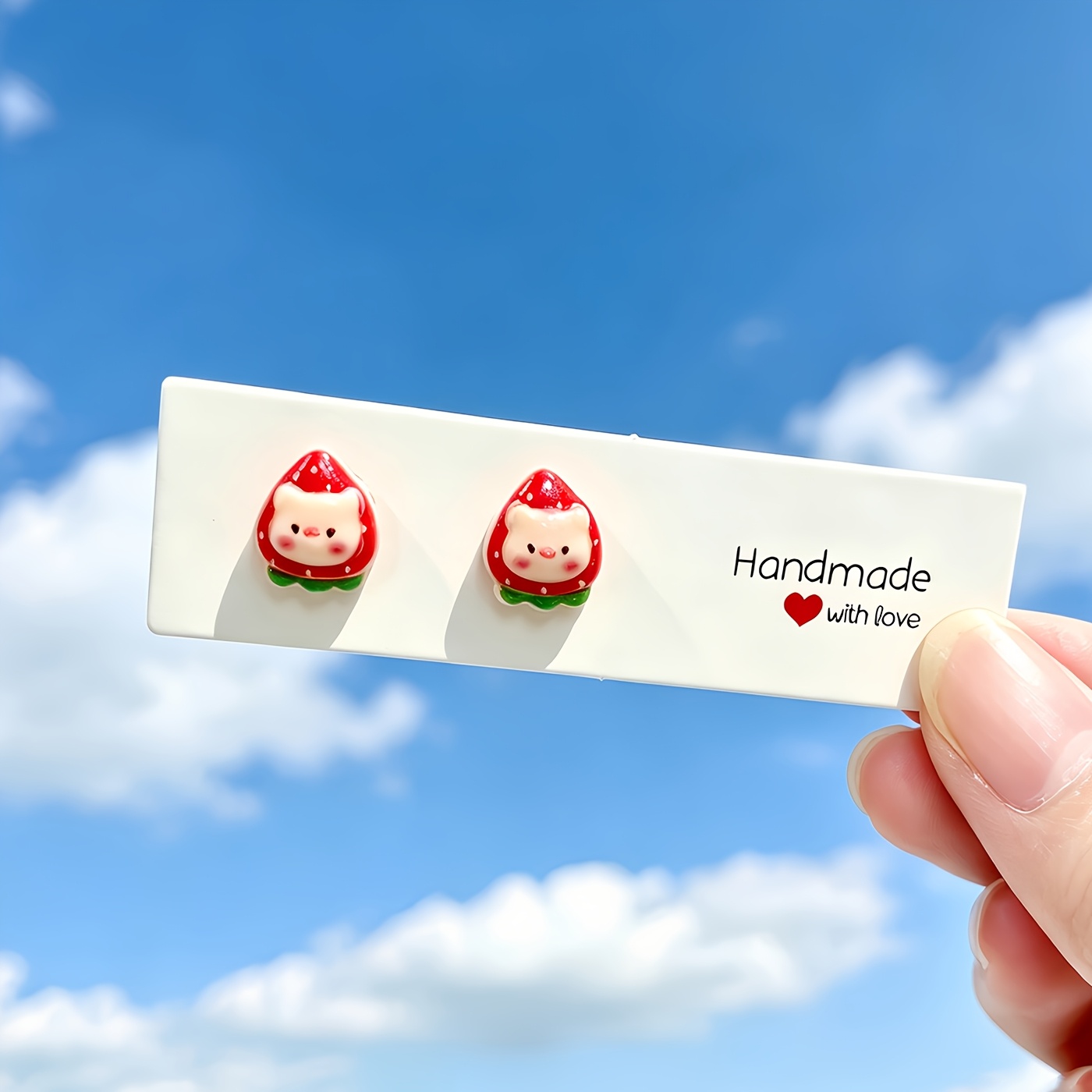 2pc Macaron Color Pig Stud Earrings Set, Cute & Fun