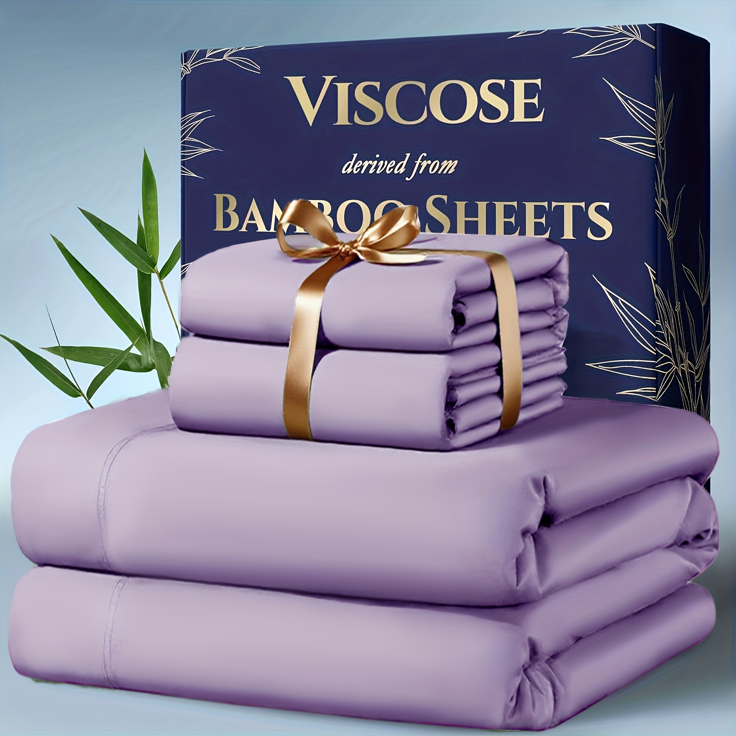 4pcs bamboo cooling bedding extra deep pocket breathable and cooling suitable for hot sleepers and sweats pillowcases flat sheet and fitted sheet a perfect gift for   and king sizes next day delivery Product details 0