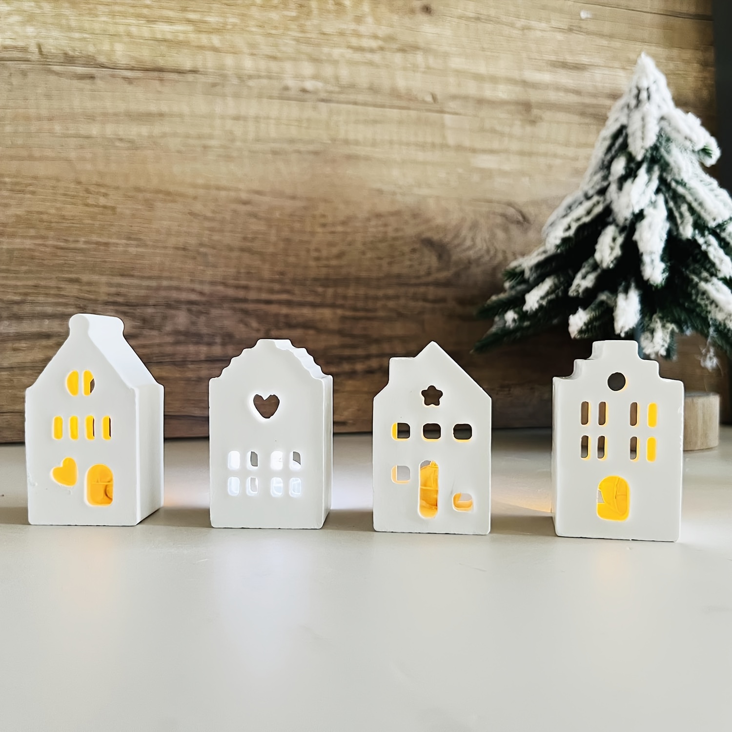 

4 New European-style House Silicone Mold Hanging Love Small House Led Decorative Glue Mold