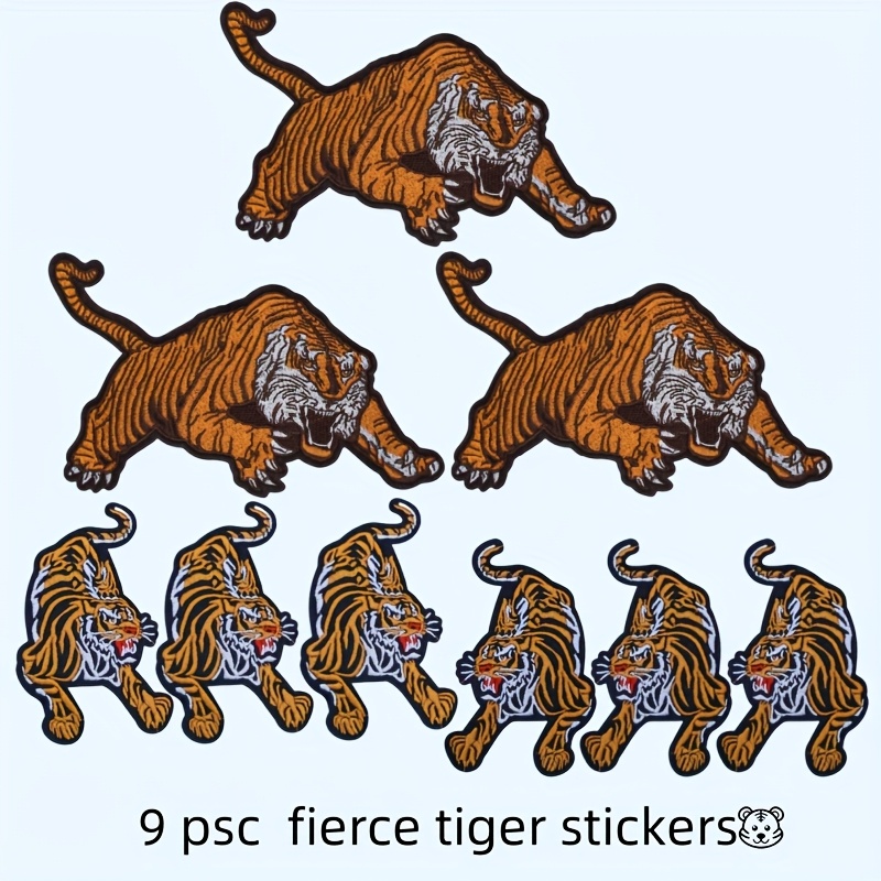TEMU 9 And Powerful Tiger Embroidered Cloth Stickers With A Trendy And . Decorative Stickers Are Suitable For Curtains, Bags And Clothes