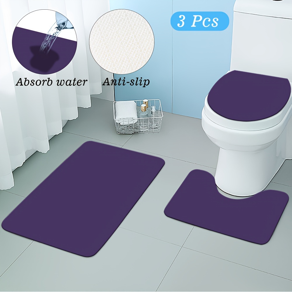 

Jit 3-piece Non-slip Bath Rug Set, Machine Washable, Flat Woven, Polyester With Pvc Backing, 600 Gsm, 1cm Thickness