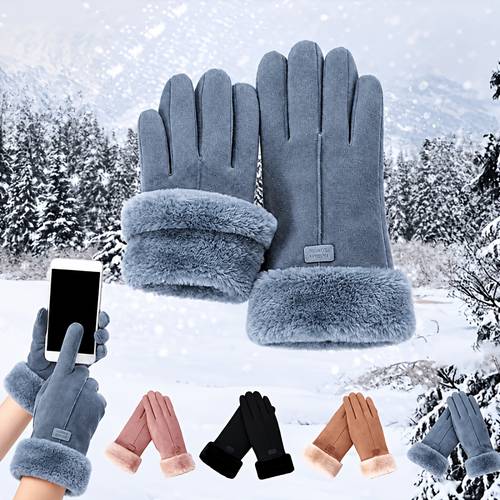 item picture 1 pair of womens thermal touchscreen gloves