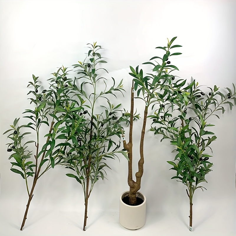6FT/180CM Synthetic Olive Tree - Potted Imitation Olive Tree for Home Office, Living Room, Bathroom, Bedroom, And Entrance Decor - Large Faux Olive Plant with Realistic Trunk, Branches, Fruits, And Leaves for Outdoor Decoration