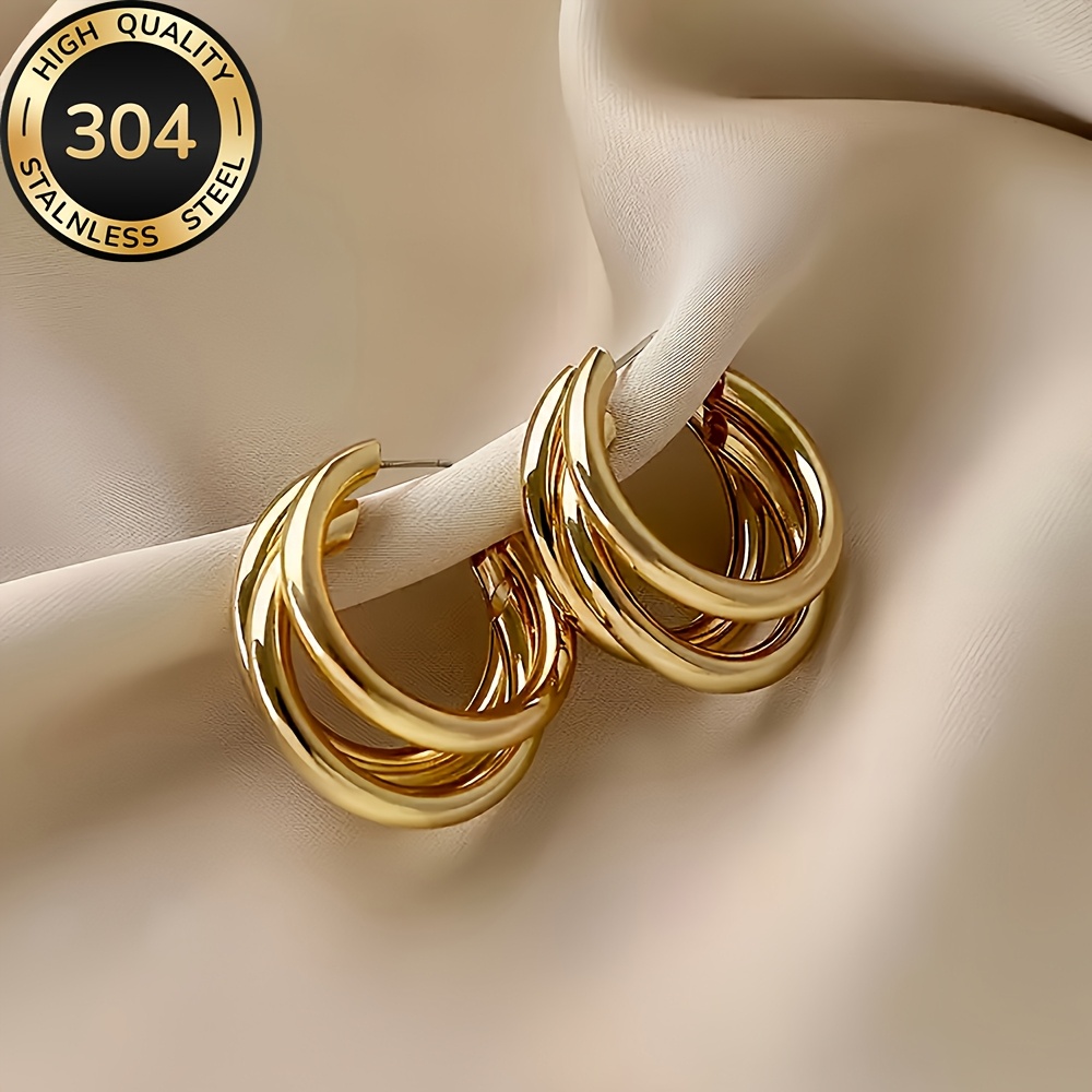 Hypoallergenic Golden Hoop Earrings