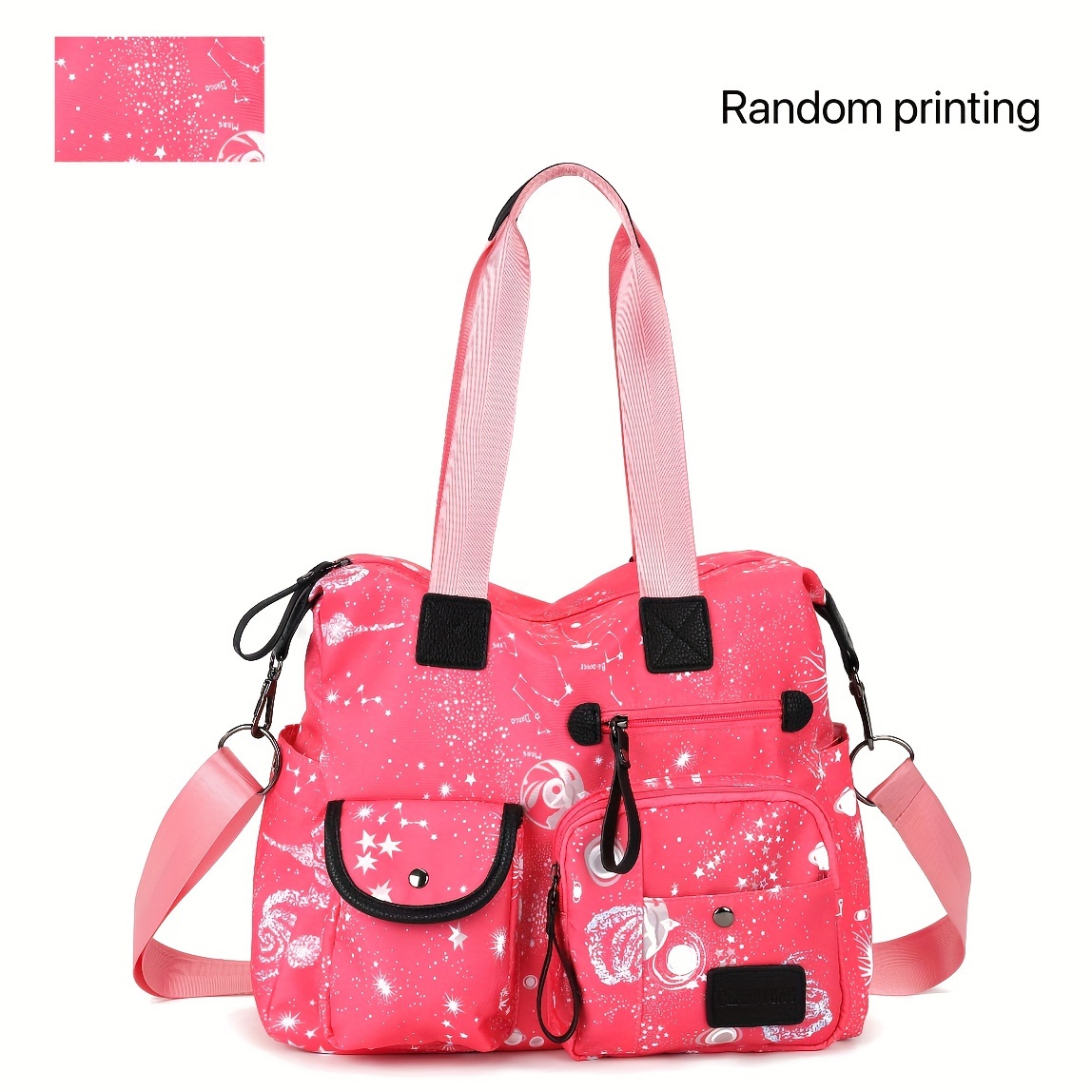 Crossbody Bag For Women Multi-Pocket Shoulder Bag Casual Printed Travel Bag, 1