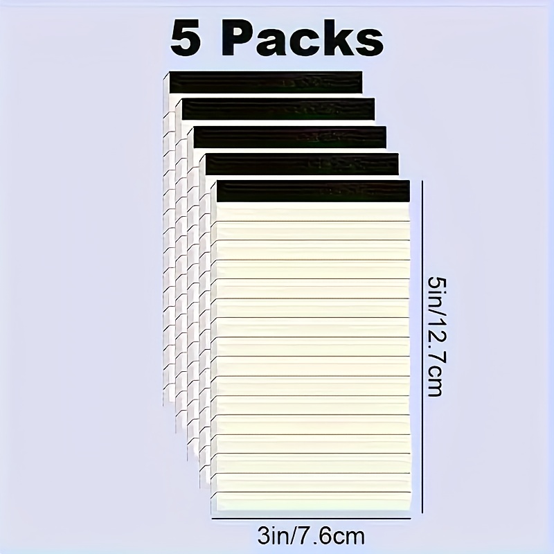TEMU 5pcs White Lined Notebooks, 3x5 Inches, Each - Perfect For School, Office, And Back To School Supplies, School Notebooks | Notebooks | Smooth