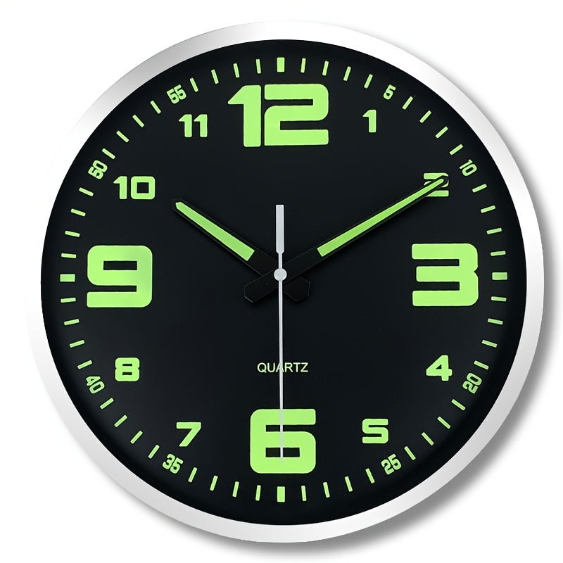 E-shop 8-Zoll Europäische Runde Wanduhr mit Einfachem Modernem Design, Leuchtende Digitale Zeiger, Leise Batteriebetrieben, Ideal zur Dekoration in