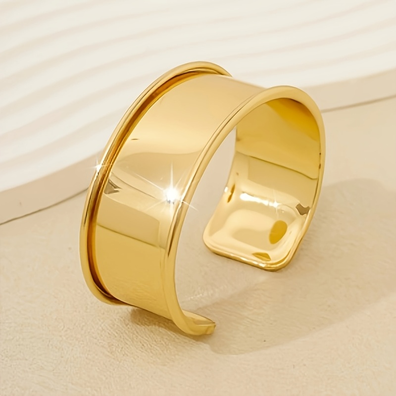 TEMU Pulsera tipo brazalete ancha de , estilo de diseñador, de lujo , minimalista, versátil y de , estilo europeo y americano