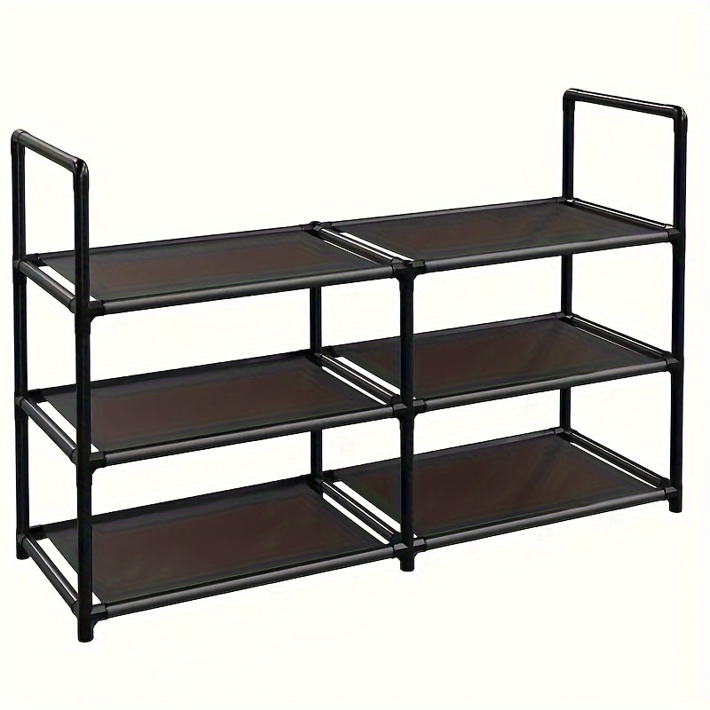 

3-tier Freestanding Shoe Rack Organizer For 12-15 Pairs - & Stackable Metal And Plastic Shelf For Living Room, Entryway, Bedroom, Dorm - For Shoe Organization