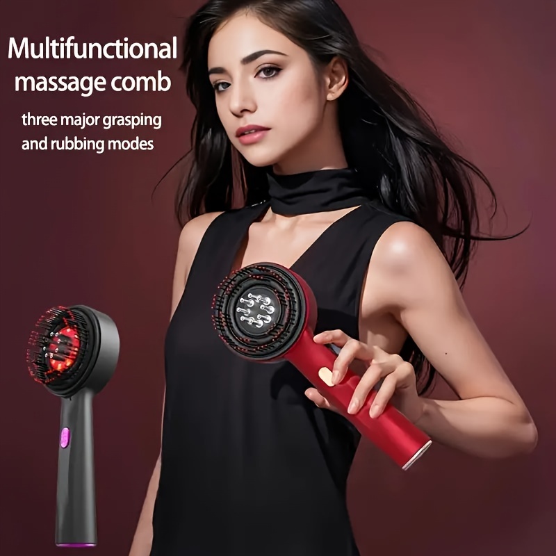 1pc electric scalp massager with 3 massage   usb charging 1400mah lithium battery plastic   for head relaxation     vibration function suitable for home   hair types adults dual purpose essential oil applicator Product details 0