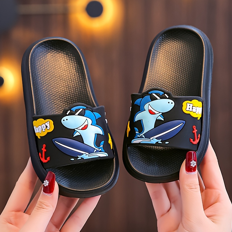 Image of Children's Summer For Boys, Fashionable Eva Soft-soled Indoor Slippers For Little Girls, Bathroom Shower Slippers For Babies