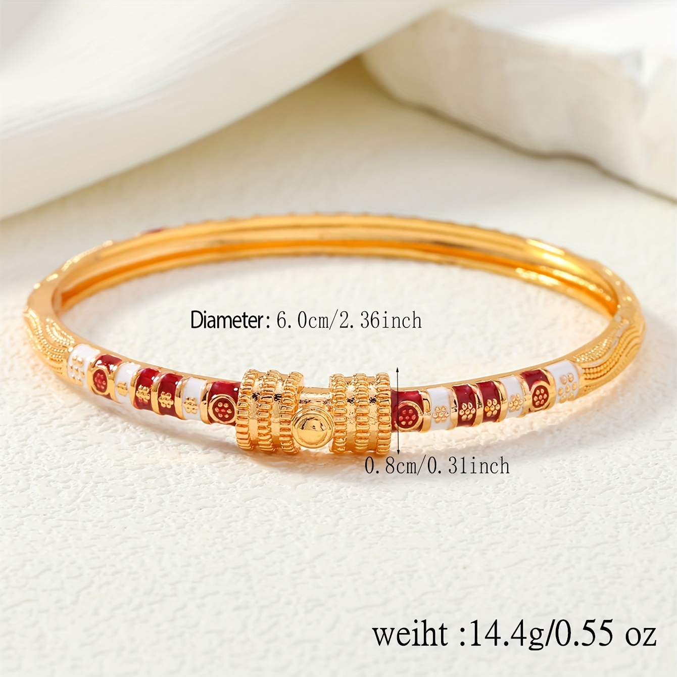 Middle Eastern Directional Arabic Bow-Shaped Radiant Line Drop Oil Bow Tie Pattern Women's Clasp Bracelet