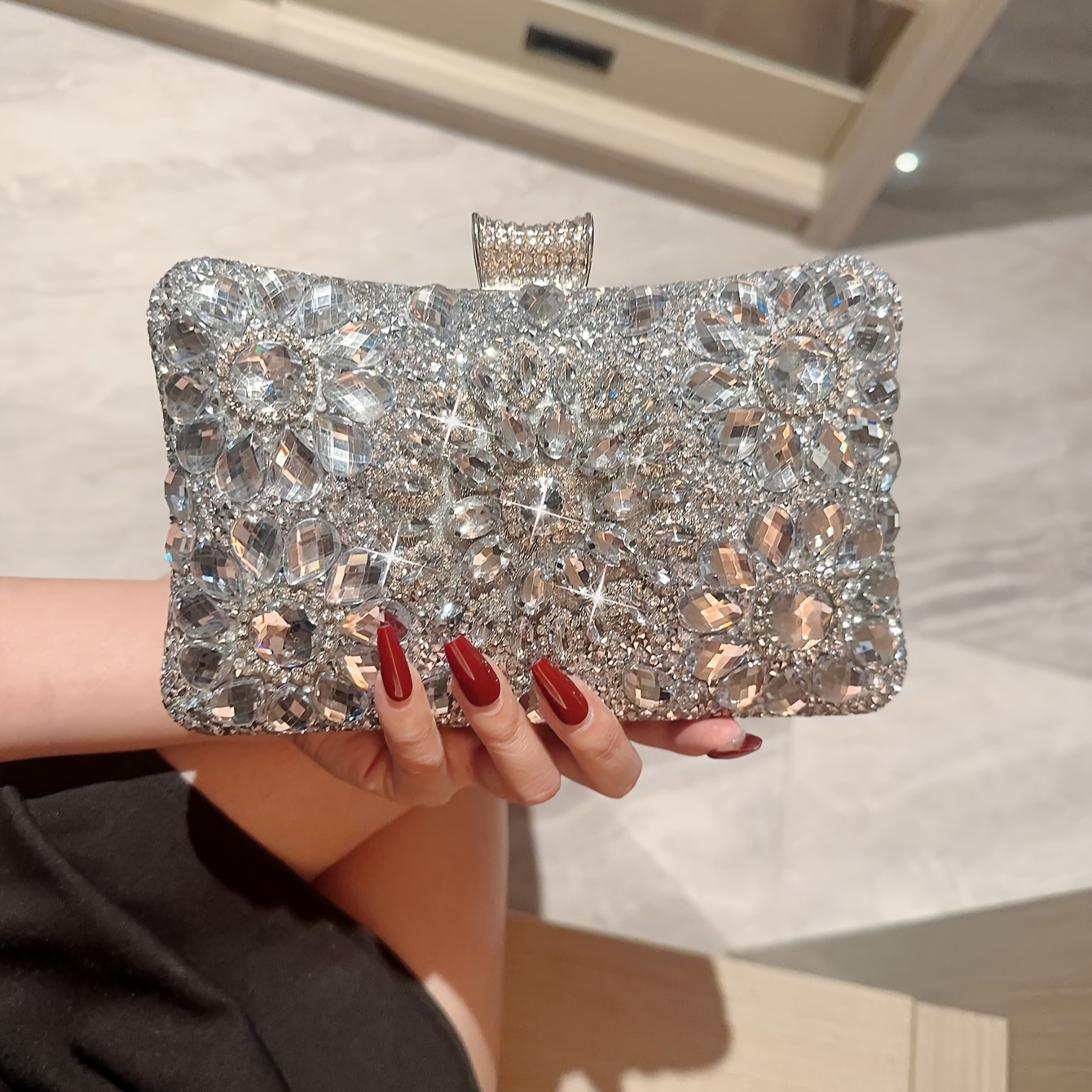 slim fit dress slacks Cocktail Prom Handbag – Party Handbag for Weddings and Formal Events, Golden main image 1