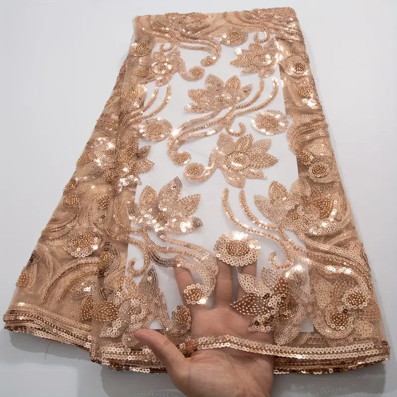 1pc 5yards african lace fabric sequins heavy - Temu Malaysia 1pc 5yards african lace fabric sequins heavy - Temu Malaysia