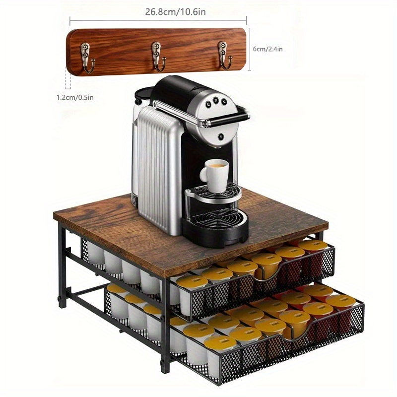 helpful Counter Coffee Pod Holder, K Cup Storage Drawer Holder, K Cup Capsule Storage Pod Storage Box, Coffee Site Capsule Storage With Sliding Basket, Brown 7 helpful Counter Coffee Pod Holder, K Cup Storage Drawer Holder, K Cup Capsule Storage Pod Storage Box, Coffee Site Capsule Storage With Sliding Basket, Brown - Image 7