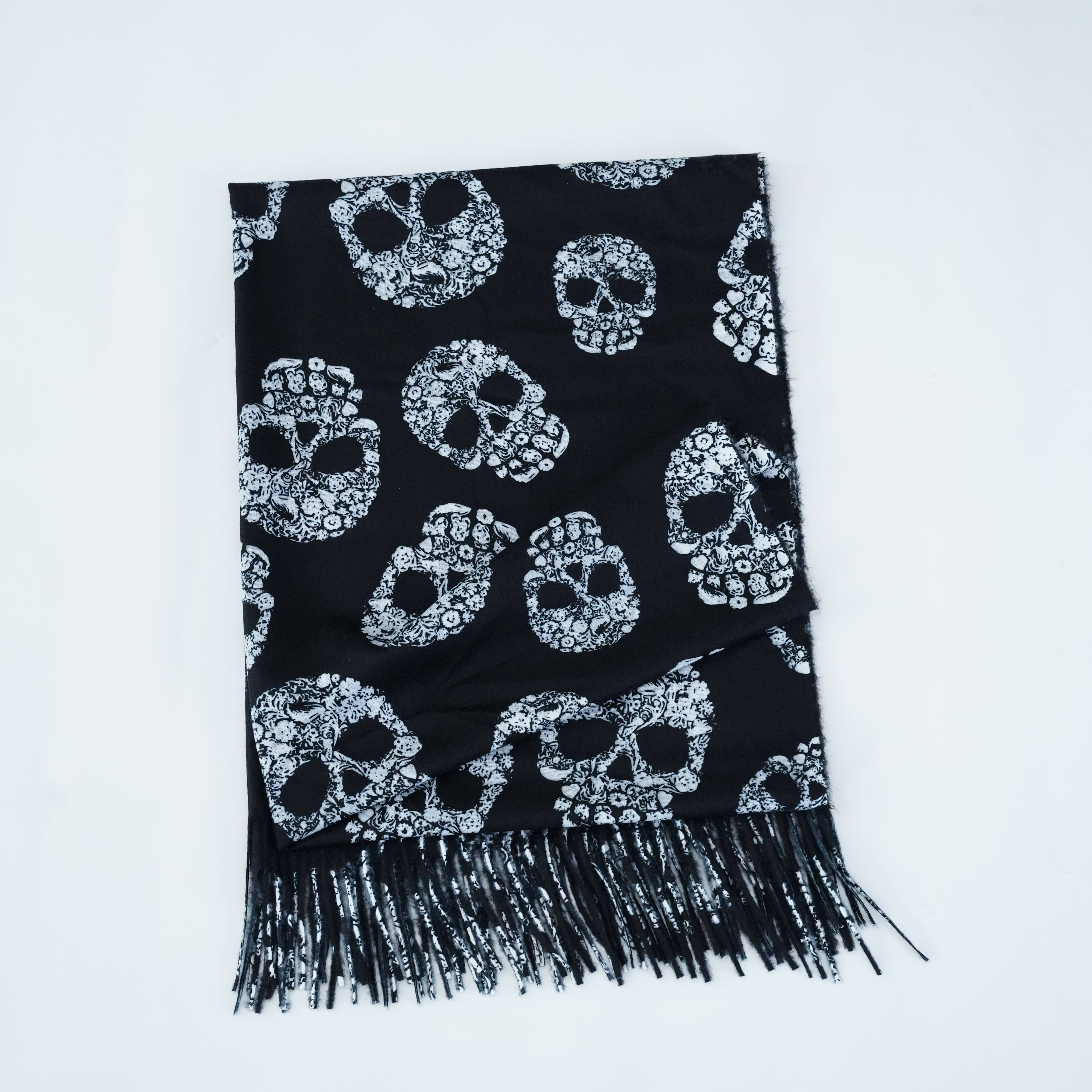 Halloween Series Skull Print Hip-hop Style Unisex Long Scarf