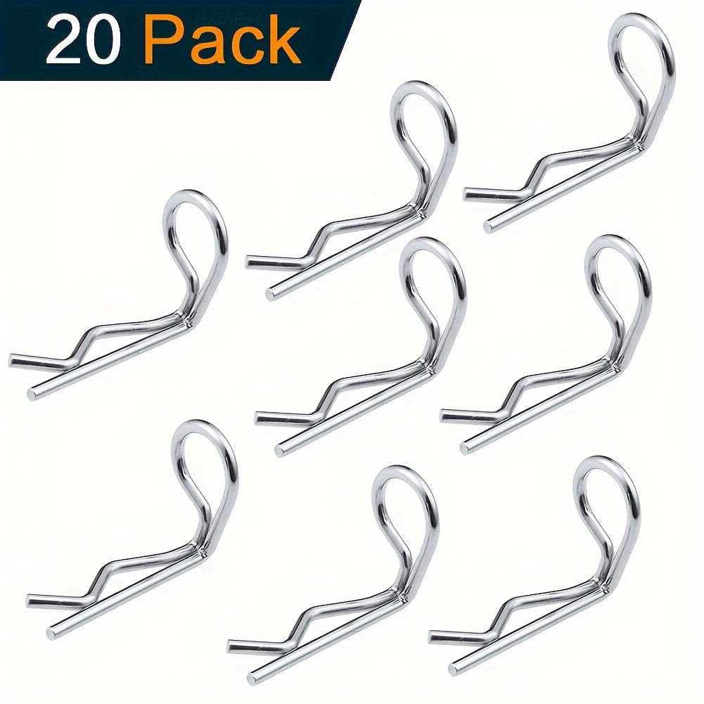 

20pcs Hobbypark Rc 90-degree Angle Body Clips Bent Springy Pins For All 1/10 Scale Model Car Truck Truck Replacement Fit For Axial Scx10 Hpi