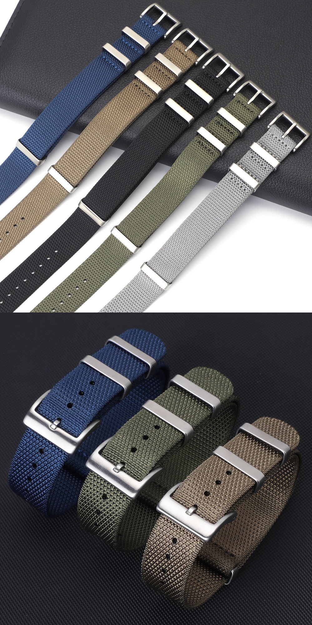 Watchdives Cinturini Per Orologi In Nylon Per Uomo, Cinturini Per - Foto 4