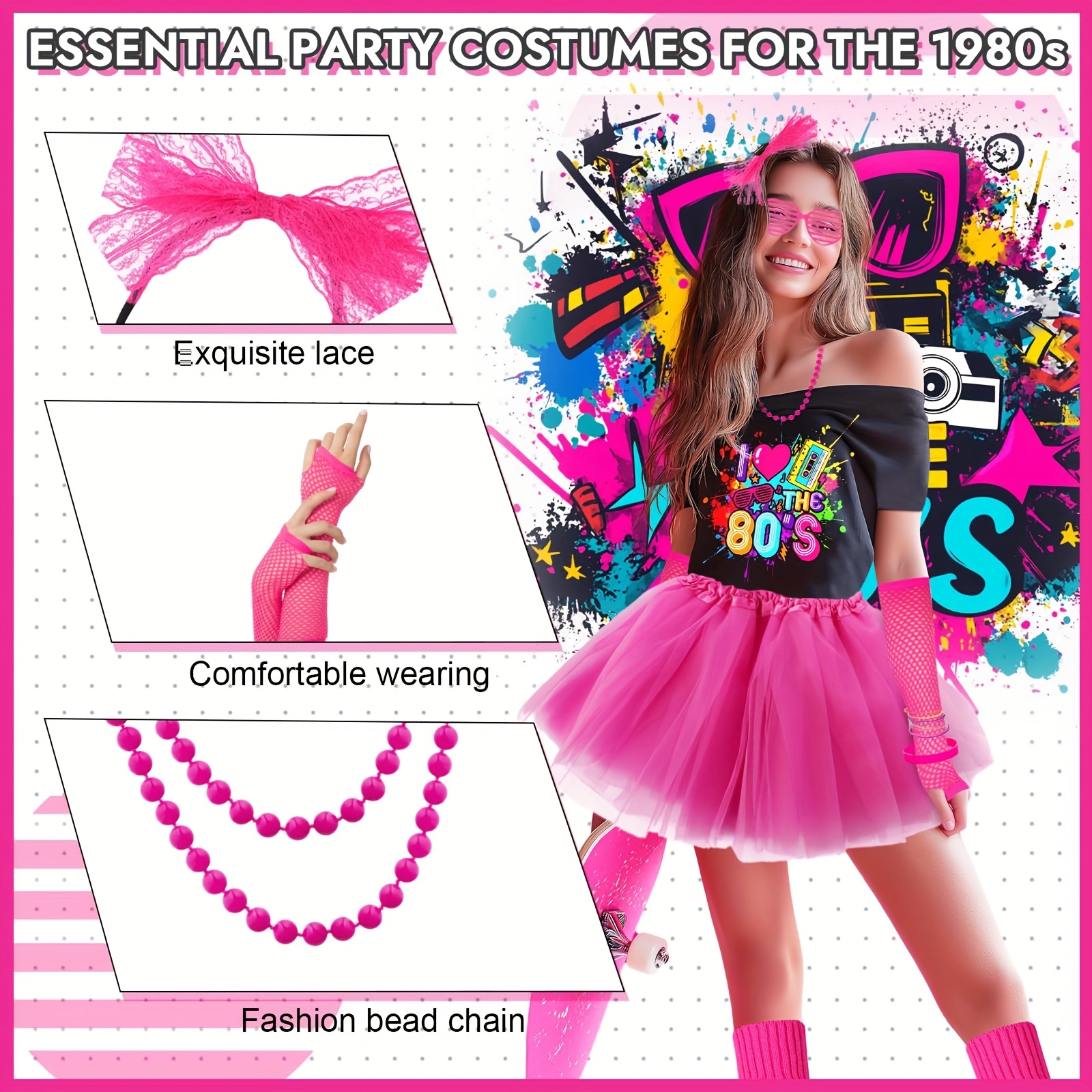 80s fancy dress costume set women including t shirt tutu - Temu Mauritius
