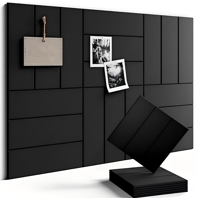 TEMU 6pcs Felt Bulletin Board Set, Felt Board Alternative For Office Decoration, Decorative Bulletin Board Panels For Wall Storage, 6pcs Set