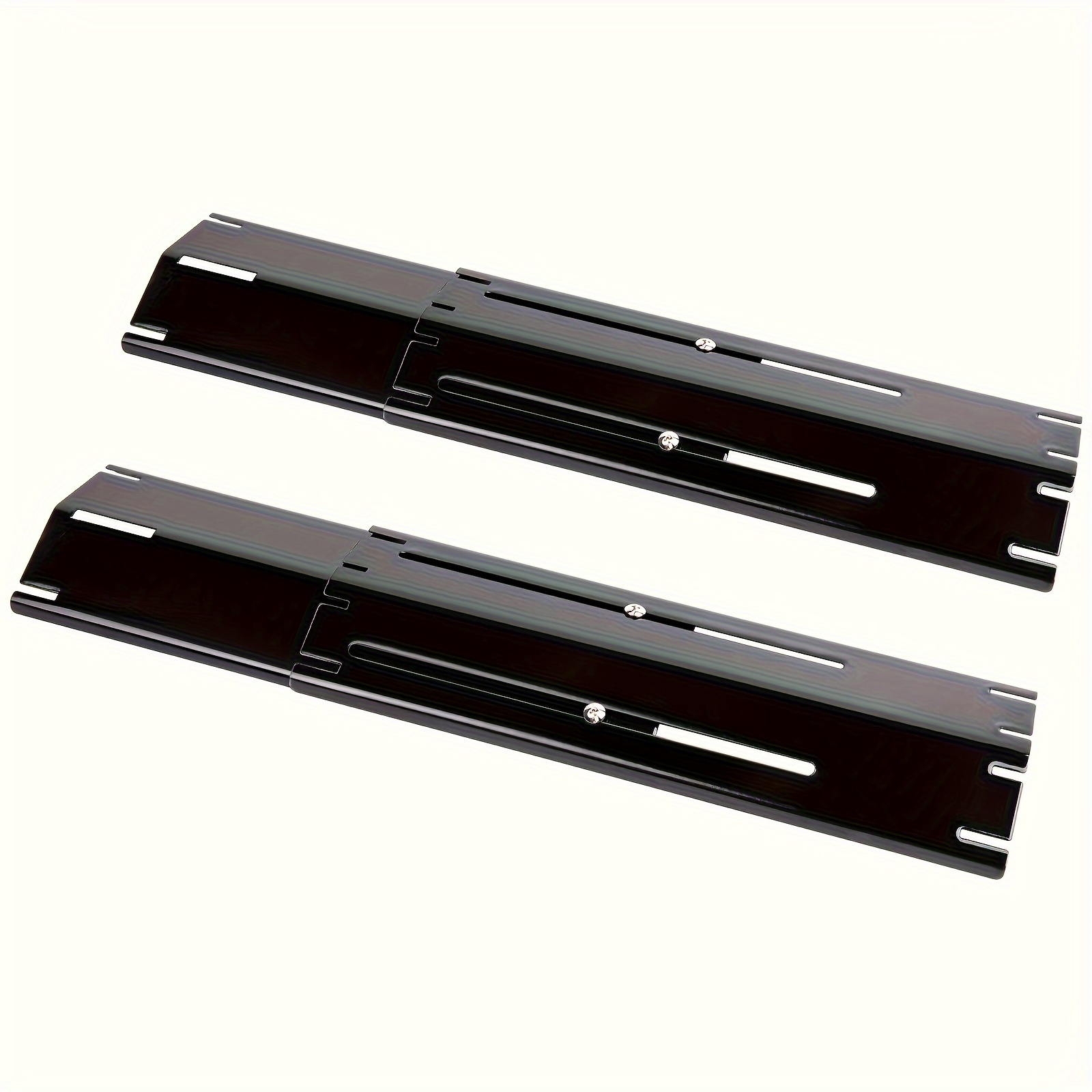 E-shop 2 Stk. Verstellbare BBQ Grill-Heizplatten - Schwarzes Eisen mit Porzellan-Finish, Leicht zu Reinigen, Wärmeabweiser für Gasgrills, Schützt die