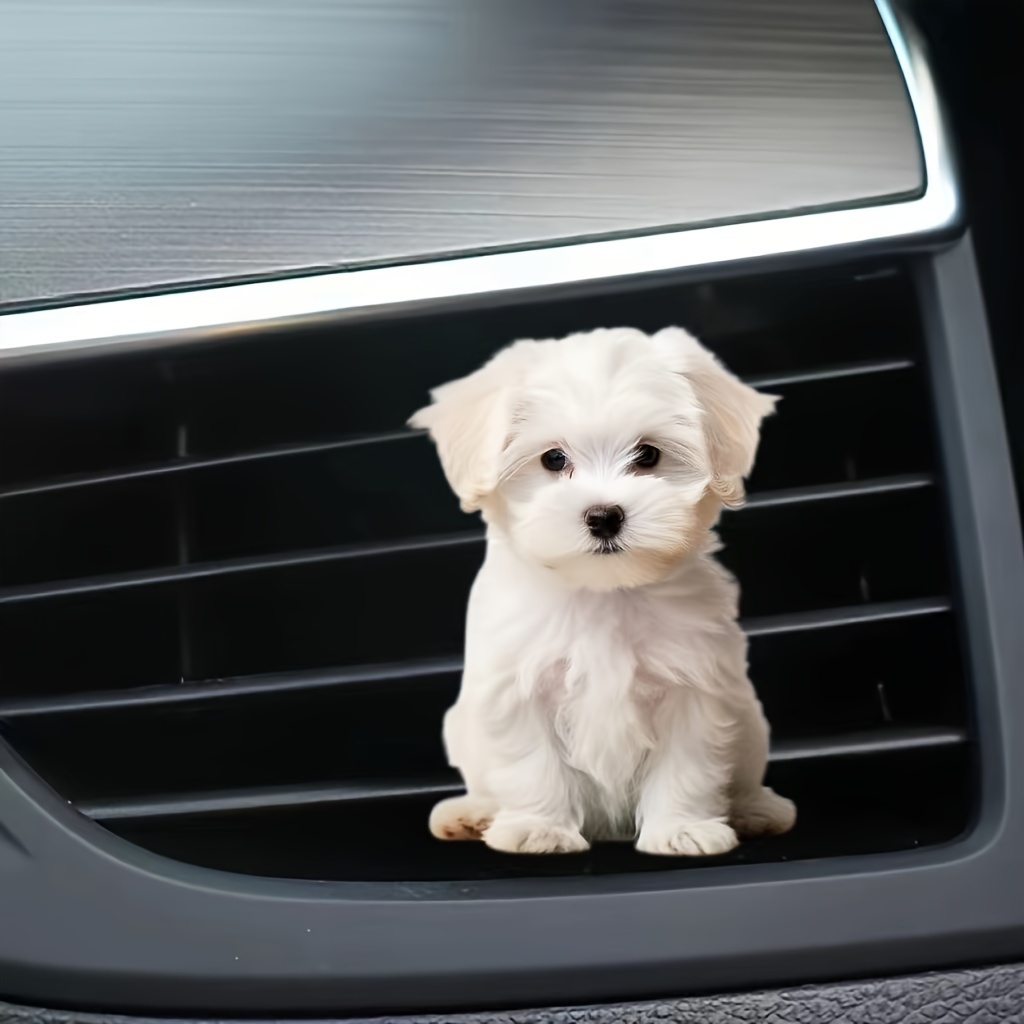 

1pc Cute Puppy Car Air Conditioner Vent Aromatherapy, Acrylic Car Vent Decoration Clip, Car Air Freshener, Beautiful Car Interior