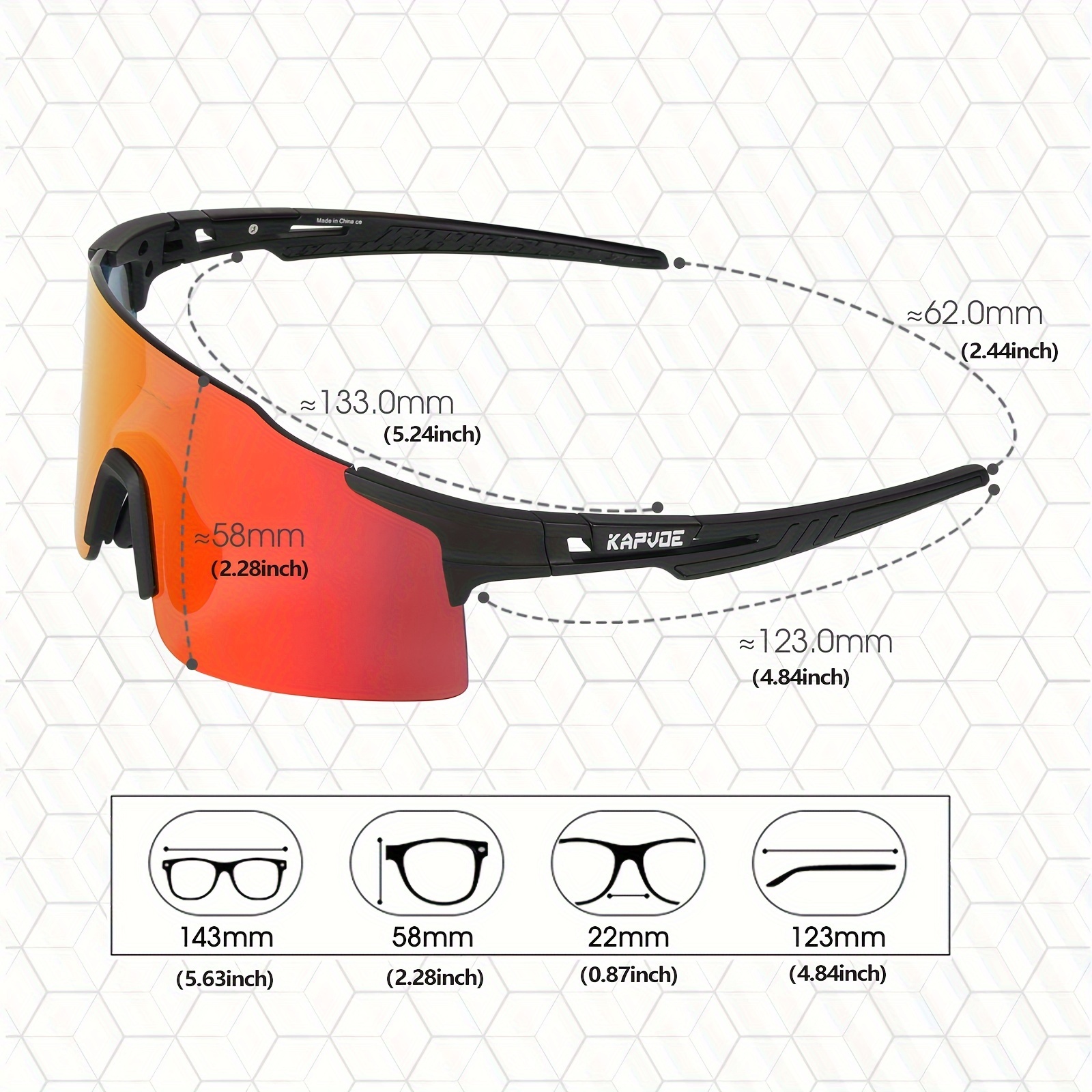 Polarized Fishing Glasses, 1 Lens Men Women Mountain Bike Cycling Glasses, Bicycle Riding Protection Sunglasses, Fishing Hiking Fashion Baseball