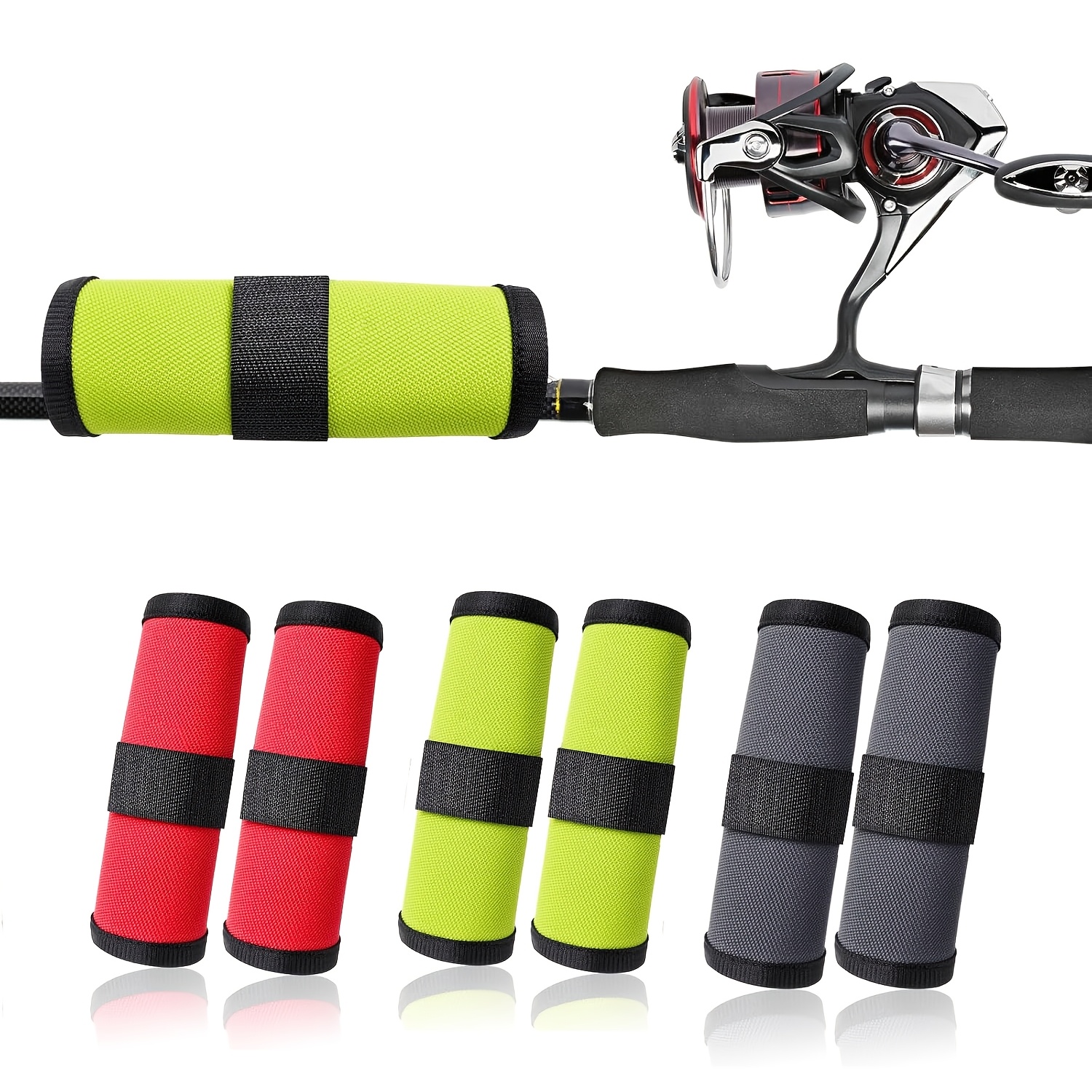 TEMU Juego de 6 fundas para señuelos, cubiertas de 5.9 pulgadas para señuelos de pesca, guantes para , protectores de almacenamiento para anzuelos,