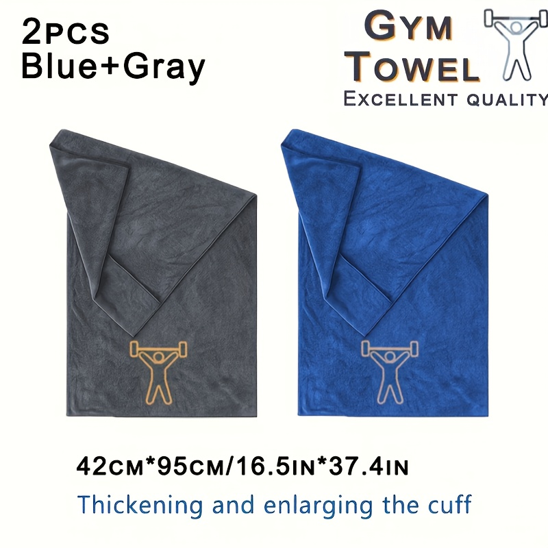 E-shop 2 Stück große Sporttücher - Bestickte, schnell trocknende Gym-Handtücher, super schweißabsorbierend, mit Ärmeldesign - Größe 42x95cm - ideal für