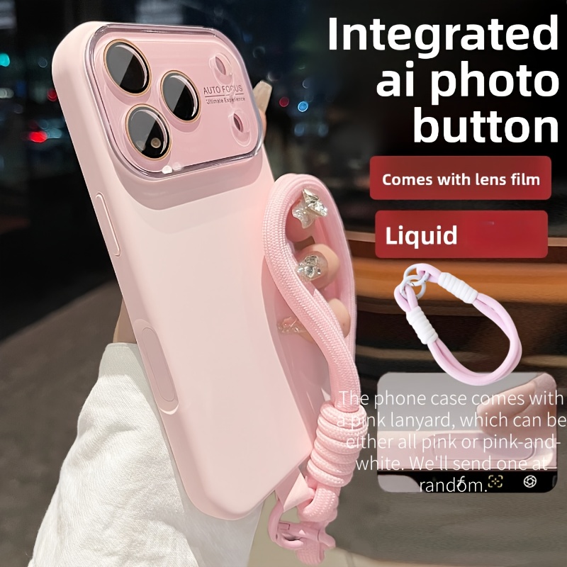 TEMU Telefoonhoesje - Knoppen Volledig Bedekt Nieuw Model voor Apple iPhone 17 Pro Max Hoesje, iPhone 17 Pro met Polsband, 16 Pro High-End -Looking,