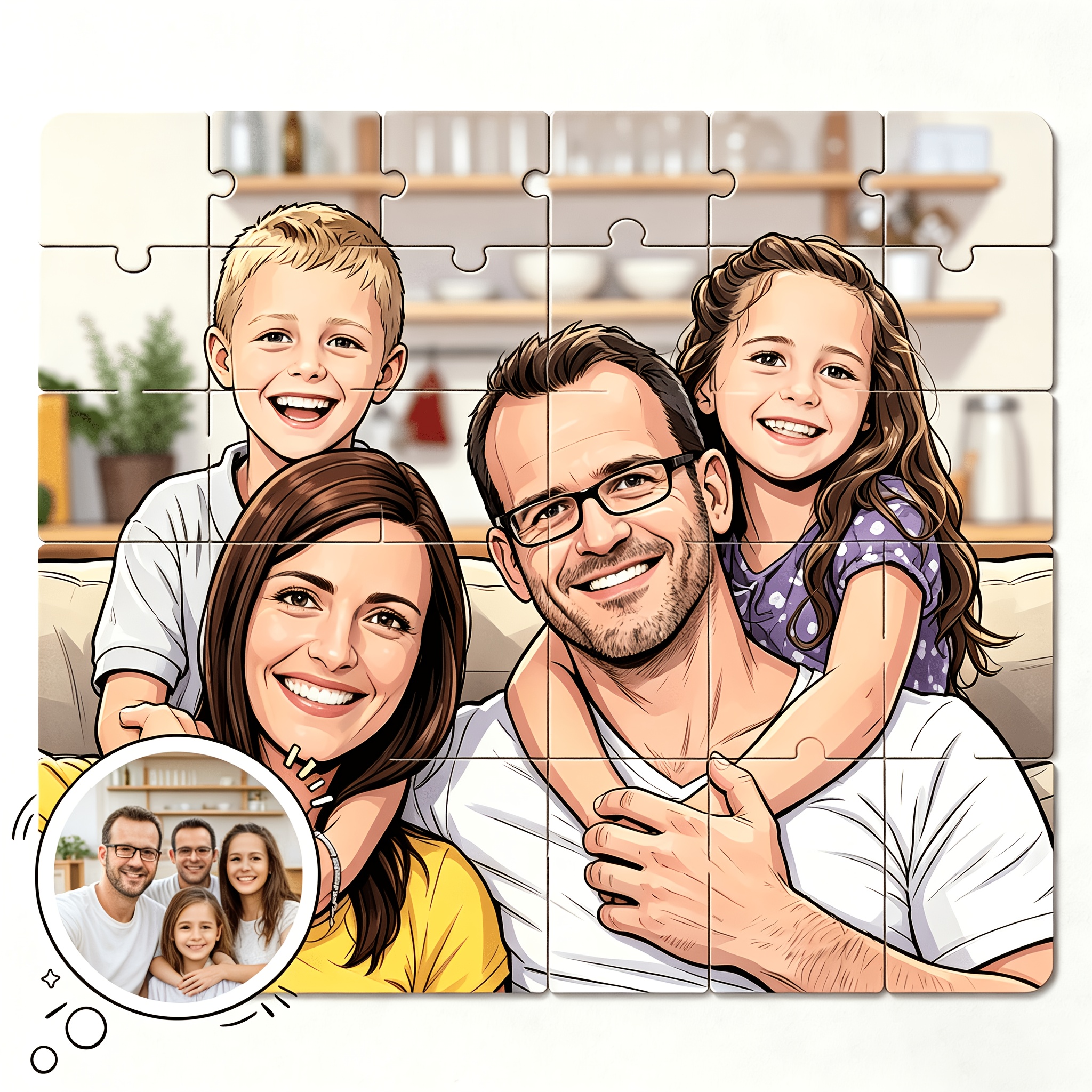 TEMU 2d Flat, 2d Flat, Unframed New Year Gift, Valentine's Day Customization! Custom Photo Portrait Puzzle Art - Personalized For Couples, Weddings,