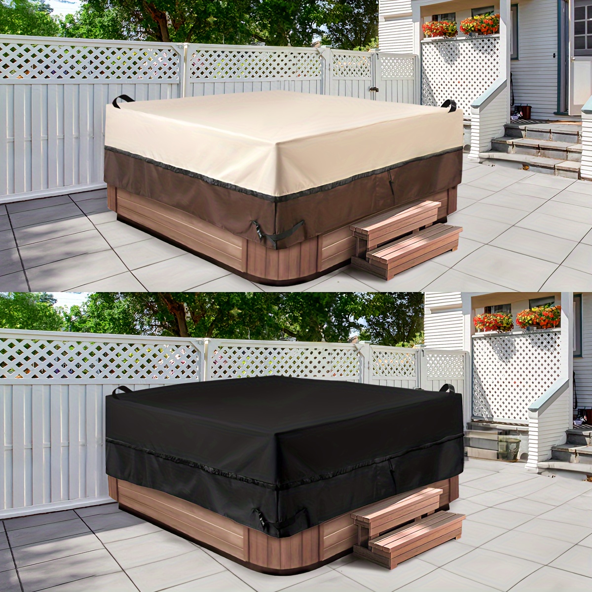 

Hot Tub Cover, Square Spa Cover For Hot Tub, Heavy Duty And Outdoor Waterproof And Weatherproof Hot Tub Cover